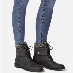 Black JustFab Sweater ‘Carissa’ Booties Size 9.5